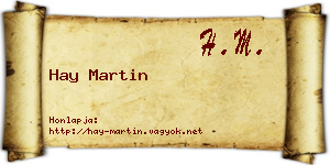 Hay Martin névjegykártya
