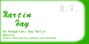 martin hay business card